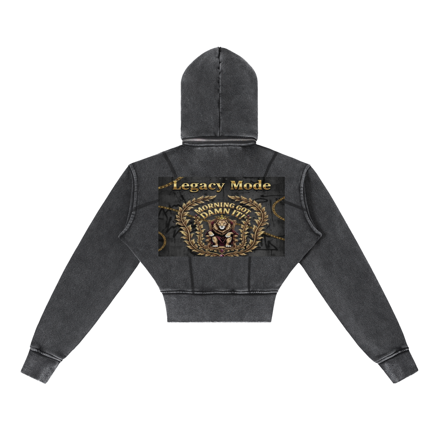 Vintage Washed Cropped Fleece Hoodie
