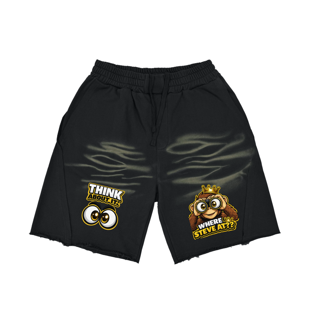 Vintage Washed Tiger Stripes Short Pants